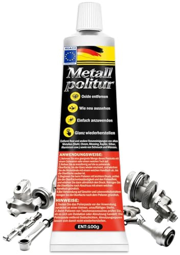 Metal Polish,Edel-Chromglanz,Reiniger und Politur,Entfernt Rost Und Andere Verunreinigungen Von Allen Metallen (Stahl,Chrom,Messing,Silber,Aluminium usw) Reinigt Schmuck Und Münzen,100g (1 Stück) (A)
