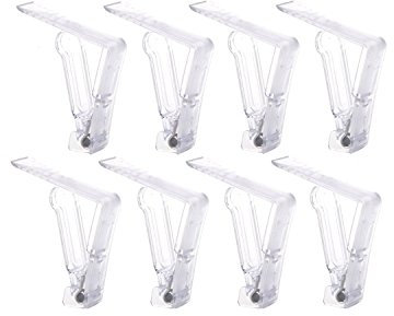 Lot de 20 pinces à nappe en plastique transparent à ressorts pour nappe de table ou pique-nique