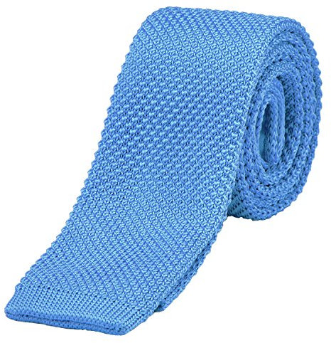 DonDon schmale Strickkrawatte 5 cm - hellblau