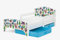 Leomark Smart Moderne Lit d'enfant Toddler 140x70 - Blanche Lit Simple avec Un Tiroir, Lit pour Enfant avec Rangement et Matelas, Tiroir en Textile 2 Pièces