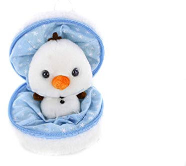Plushland Schneeball Stofftier mit Reißverschluss - Schneemann Plüschtier - Niedliches Oster-Plüschtiere Sortiment - Wunderbares Plüschtier für Familie und Freunde