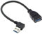 cablecc Cable de extensión USB 3.0 tipo A macho a USB 3.0 tipo A hembra, 20 cm, 5 Gbps, 90 grados (ángulo derecho)