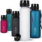 720°DGREE Botella Agua 1 Litro “uberBottle“ - Tamiz-Fruta, softTouch - Sin BPA, Prueba de Fugas, Reutilizable - Cantimplora, Water Bottle ideal para Deporte, Fitness, Gimnasio, Senderismo, Ciclismo