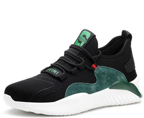 UnPtios Lightweight Safety Shoes Men Safety Trainers Steel Toe Working Shoes Men's Women's Work & Utility Footwear, Ladies, Breathable, Wide Fit, Security, Anti-Puncture - Size 8.5