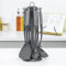 Juego de utensilios de 6 piezas Blackmoor Home 66779 | Antirayaduras y resistentes al calor | Plástico sin BPA | Dispensador de utensilios de cocina que ahorra espacio, vibrante y moderno | Gris