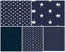 babrause® Stoffpaket Baumwolle 5x(0,5x1,5m) Öko Tex - Patchworkstoffe (navy)