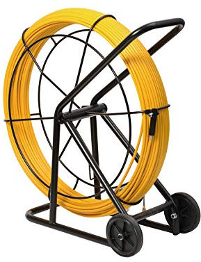 Anguila 30915100 Pasacable Industrial de Fibra de Vidrio + Polipropileno de 9mm 100m con Contenedo VH800, Terminales intercambiables, Amarilla, 100 Metros