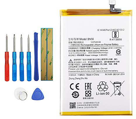 Vvsialeek BN56 Ersatz Akku Kompatibel Für Mi Redmi 9A Redmi 9C M2006C3LG M2006C3LI M2006C3LC with Free Toolkit