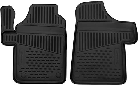 Element Passende Fußmatten Gummimatten Vorne für Mercedes VITO/Viano W639 2003-2014 2 TLG, 120x80x80, Schwarz