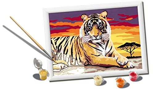 Ravensburger- CreArt Série D - Tigre - Jeu créatif pour Enfants - Peinture au numéro dès 11 ans - 28937 - Version italienne