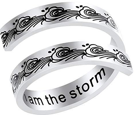 Gravierter Inspirationsring, Offener Verstellbarer Woffoly-Fingerring, Chirurgische 316L-Edelstahl-Statement-Ringe Geschenke für Teenager-Mädchen