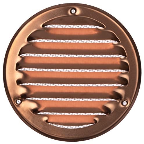 Ø 100mm Rotonda Griglia di Ventilazione in Rame - Griglie D'Aerazione con Rete Anti Insetti