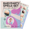 Babyparty Spiele Set by snaPmee - Gender Reveal Party Spiel mit 25 Karten - Geschenk-Idee zur Babyshower (A6)