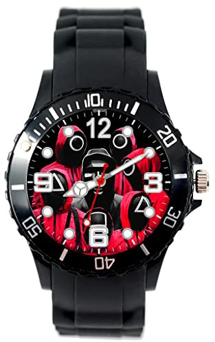 TAPORT Schwarze Silikon-Quarzuhr für Fans der TV-Serie, Schwarz , Armband