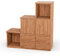 ben+camilla.com Square Massivholz Stufenregal Rechts-Anschlag | Regalwürfel-Set Leipzig | 114,8 x 117,6 x 32 cm in Kernbuche | mit Türen und Schubladen