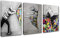Banksy Street Art Decor Graffiti Sexy Girl Gemälde für Schlafzimmer hinter dem Vorhang Bilder nordische Kunstwerke 3-teiliges Leinwandbild Wandkunst Heimdekoration Gerahmtes Poster und Drucke