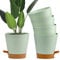Xiumeso 5 Macetas de Plástico con Autorriego, ø 15,2 x 11 Cm, Maceta Redonda para Interior y Exterior con Plato de Tanque de Agua, Bonsái de Flores de Jardín, Verde