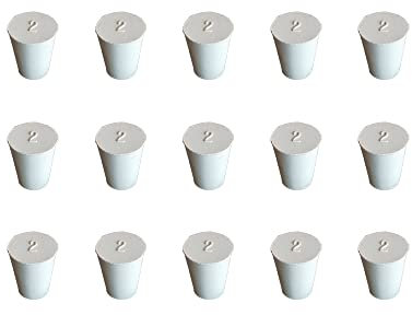 HeyWin Gummistopfen Konisch 15mm to 21mm, Gummistopfen 18mm,Verschlussstopfen Verwendet für das Versiegeln von Prüfrohr,Konische Flasche usw (15, 2#)
