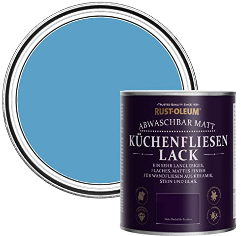 Rust-Oleum abwaschbare Küchenfliesenlack in blau mit Matt Finish - Azurblau 750ML
