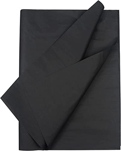 100 Blatt 19,7 x 13,8 Zoll Seidenpapier-Geschenkpapier für Geschenktüten, Geburtstagsfeiern, Hochzeiten, Bastelarbeiten (Schwarz)