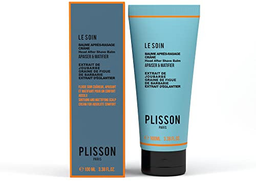 PLISSON - After Shave Balsam für den Schädel - Alle Hauttypen - 95% Inhaltsstoffe natürlichen Ursprungs, Hagebutten, Sembarbarbe und Kaktusfeigenkorn - Französische Herstellung - 100 ml