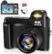 Fotocamera digitale per fotografia 4K 48MP Vlogging fotocamera con scheda SD 32G obiettivo macro e zoom digitale 18X da 3 pollici ricaricabile punto e scatto fotocamere, videocamera per