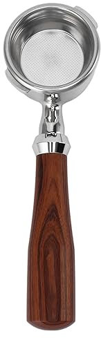 58mm Bottomless Portafilter, Dual Ears Design Professional Portafilter with Wooden Handle for Coffee Machine (E Classic Rosewood)