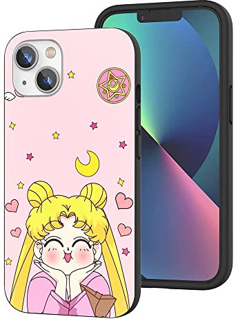 CHENQIAOHU Kompatibel mit iPhone 14 Hülle, Ganzkörperschutz Stoßfeste Schutzhülle Slim Thin Cover (Anime-Sailor-Moon-Magic-6)