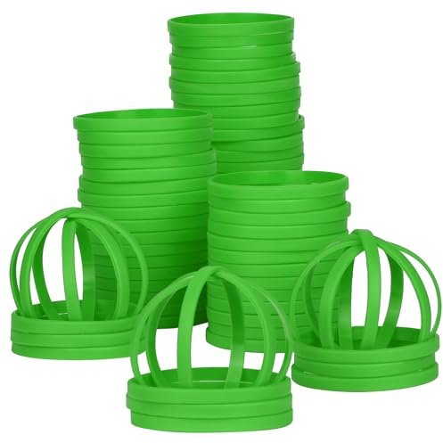 LVNRIDS 50 pièces Bracelets en silicone pour Adultes, 8 inch Bracelets en caoutchouc élastique pour le sport Cadeaux en vrac les fournitures pour enseignants Décorations de fête vert