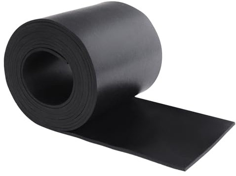 Planchas de Caucho, planchas de Neopreno, Rollos de Caucho, Tiras de Caucho, Alfombrillas de Caucho antivibración, Juntas de protección del Suelo de Caucho (80 mm x 1.5 mm x 3 m)