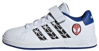 adidas Unisex Kids Marvel Spider-Man Kids Grand Court Schuh Cloud White/Core Black/Royal Blue 32