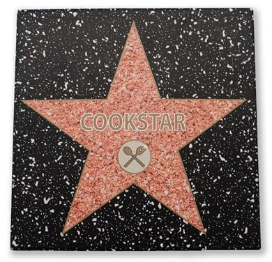 Winkee Rocks - Walk of Fame Keramik Topfuntersetzer - Der praktische Untersetzer rund mit Kork Unterseite - Hitzebeständig bis 300°C - Pfannenschutz Keramik - Unterlage für Töpfe