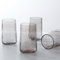 Gökotta Lot de 4 verres highball en cristal transparent martelé faits à la main | Verres à eau pour cocktails et whisky | Tasse de qualité supérieure (400 ml, gris fumé)