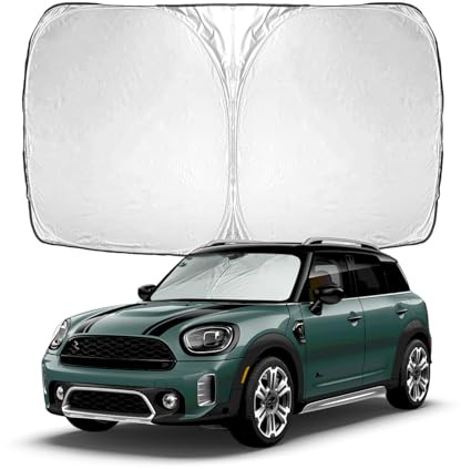 BIXUAN F60 2024 Sonnenschutz kompatibel mit Mini Cooper Countryman F60 SUV 2017-2024 2025 Windschutzscheibe für das Auto Frontscheibenabdeckung Windschutz für Frontscheibe blockiert UV Abdeckung