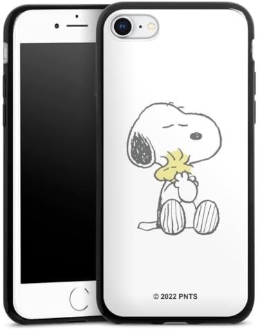 Slim Case extra dünn kompatibel mit Apple iPhone 8 Silikon Handyhülle schwarz Hülle Peanuts Snoopy Liebe