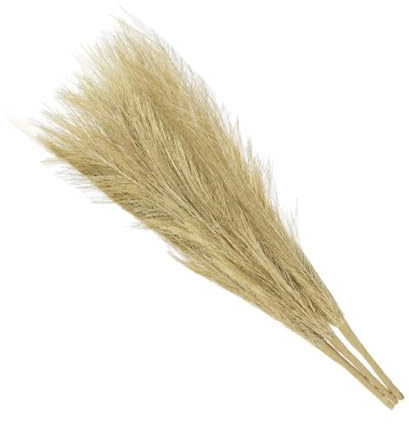 Rebower 3 Pezzi Finta Erba Delle Pampas Decorazione 17.7/45cm Dorato | Per Soggiorno Festa Parete Vaso Decorazione Matrimonio