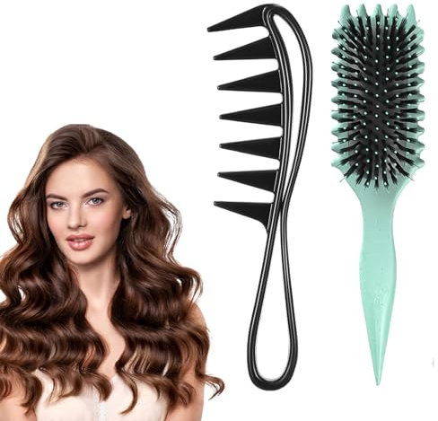 Tuofang 2 Pcs Hair Curl Brush, Lockenbürste, 2024 Neu Curly Hair Brush, Curl Defining Brush, Haarbürste zum Entwirren für Frauen