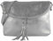 modamoda de T07L / T139L Damen Leder kleine Umhängetasche 2 Modelle handmade in Italy, Farbe:Silber-Metallic