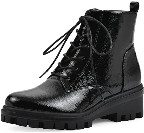 WHITE MOUNTAIN Damen Tappy Springerstiefel, Schwarz/Lack, 37 EU