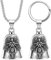 GUTERTOP 2 Stück Guardian Bell Motorrad, Schutzglocke Engel Motorrad Glocke Glücksbringer, Edelstahl Guardian Biker Bell Für Segne Den Frieden, Glücksbringer