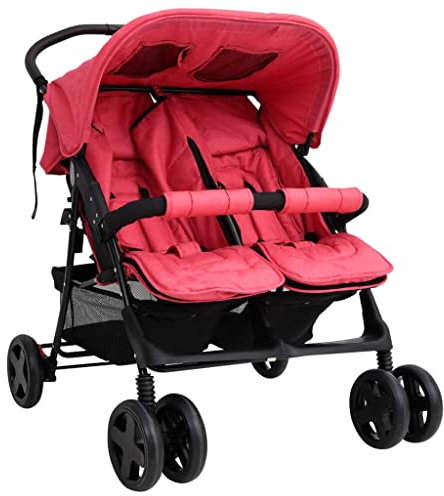 Willood Tandem Kinderwagen Geschwisterwagen Zwillingskinderwagen Rot Stahl