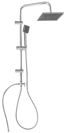 Acomoda Textil - Columna de Ducha para Baño Ajustable con Función Lluvia y Alcachofa. Conjunto de Ducha 80x34 cm Alta presión de Fácil Limpieza. Juego de ducha Inoxidable. (Plateado)