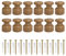 QuirkLz 12 Pezzi Isolatori in Ceramica per Cavo Elettrico Tessile – Isolatori per Cavi Trecciati, isolatori in ceramica vintage, Ø18mm, bronzo Lucido, inclusi viti e tasselli di ancoraggio