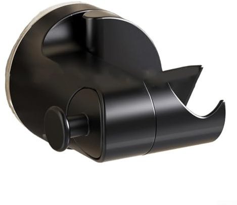 Soporte de base de ducha ajustable, ventosa ajustable de 360°, soporte giratorio para cabezal de ducha, accesorios de baño (negro)