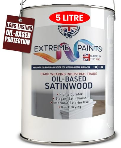 TRADE SUPPLIES UK - Extreme Paints Durable Oil-Based Home & Decor Paint - Long-Lasting Gloss Finish for Wood & Metal - PARENT (White, 5 Liters)