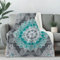 Pggong Boho Mandala Blumen Kuscheldecke Flanell Wohndecke, Decke Bohemian Pflanze Floral Fleecedecke Decke Weiche, Minimalismus Blumenmuster Sofadecke Waschbar überwurfdecke für Bett 180x200cm