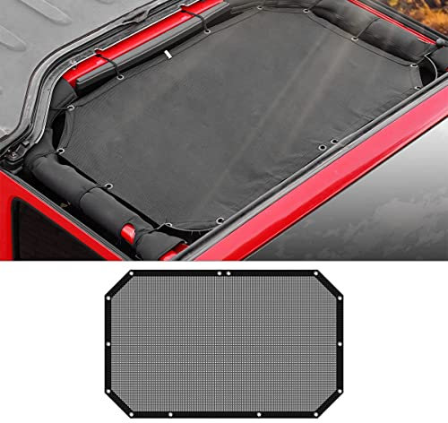 CKPEOR Sunshade Mesh Sun Shade Bikini Top Sunblock Mesh Heat Shield Mesh pour Jeep Wrangler JK JKU 2007-2018 2 Portes et 4 Portes,Noir