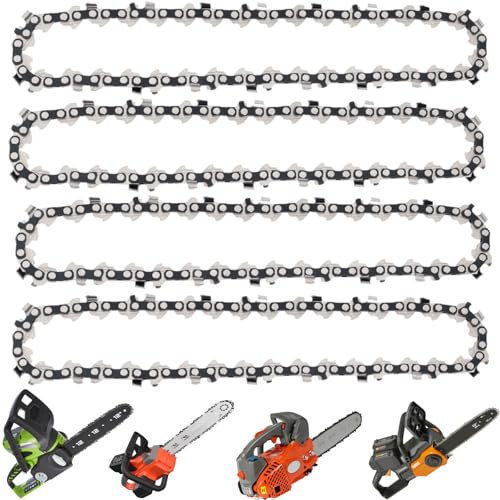 Eyoloty Confezione da 4 catene per motosega da 30,5 cm, 64 maglie, passo 1/4, calibro 0,1 cm, catena di ricambio da 30 cm Stihl 71PM3-64/36700000064, MSA60, MSA70, MSA120, MSA140, MSA140, MSA140