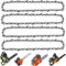 Eyoloty Confezione da 4 catene per motosega da 30,5 cm, 64 maglie, passo 1/4, calibro 0,1 cm, catena di ricambio da 30 cm Stihl 71PM3-64/36700000064, MSA60, MSA70, MSA120, MSA140, MSA140, MSA140