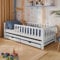 Kinderbett mit Ausziehbett und Zwei Schubladen, Rausfallschutz und Lattenrost, Kinder Bett | weitere Größen: 80x180, 90x190, 90x200cm | 80x160 cm: von 3. bis 10. Lebensjahr, Weiß